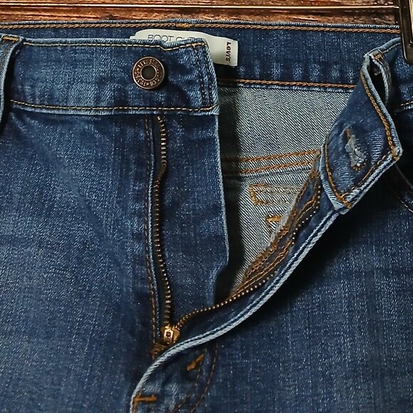 Levis 515 Jeans 16 Long Curvy Boot Cut Western Pockets Mid Rise Blue Denim - Picture 7 of 10
